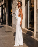 Seraphina White Cowl Neck Backless Maxi Dress